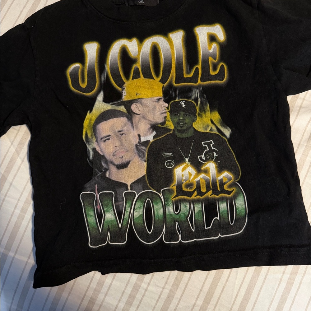Black Graphic Kids T-Shirt with J Cole Design